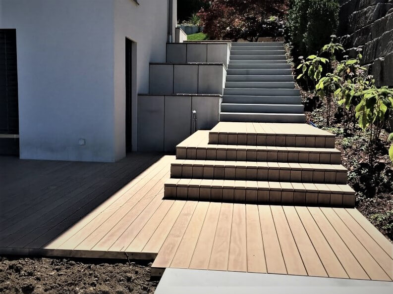 accoya decking with stairs